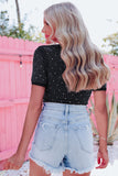 Rhinestone Double Spaghetti Strap Crop Top