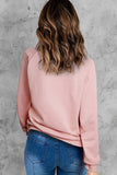 Sweat-shirt rose en mélange de coton French Terry