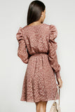 Rhae Jacquard Animal Print Surplice Dress