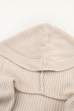 Hooded Pockets Open Front Knitted Cardigan