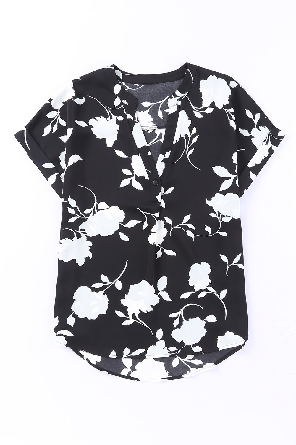 Apricot Floral Printed Short Sleeve Blouse