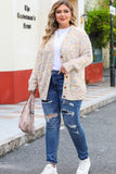 Multi Color Mixed Thread Plus Size Cardigan