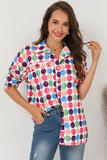 Polka Dot Buttoned Long Sleeve Shirt