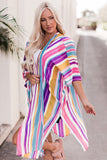 Striped Print Oversized Kimono