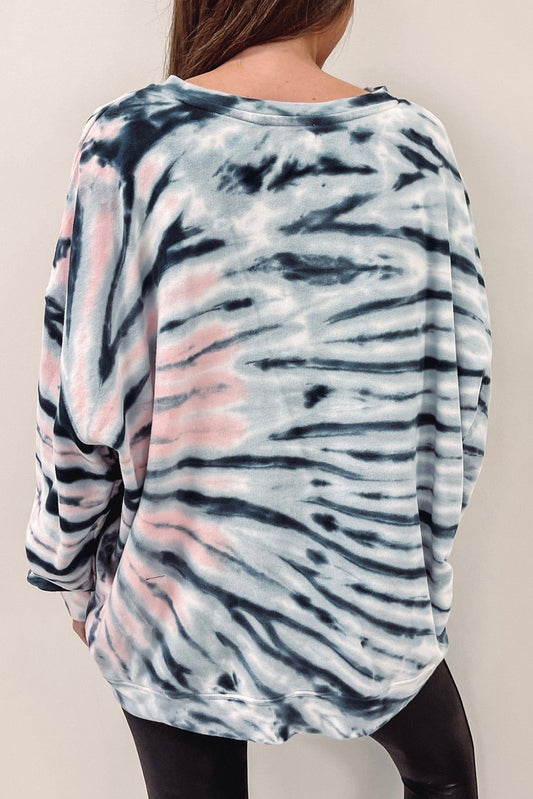 Tie-Dye Crewneck Long Sleeve Shift Pullover