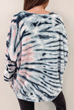 Tie-Dye Crewneck Long Sleeve Shift Pullover