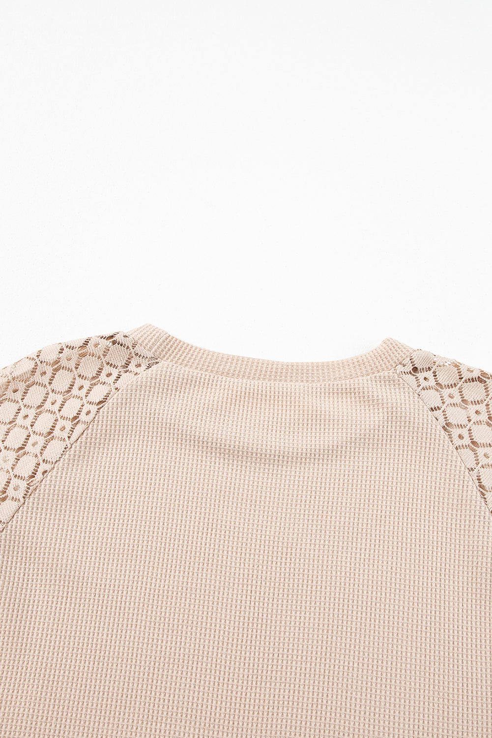 Khaki Lace Long Sleeve Textured Pullover