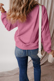 Russet Orange Solid Fleece Lined Drop Shoulder Terry Sweatshirt