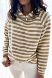 Striped Loose Pullover Hooded Sweatshirt