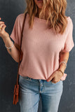 Wide High Straight Neck Waffle Knit Top