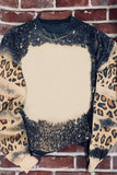 Red Tie Dye Leopard Drop Shoulder Sweatshirt