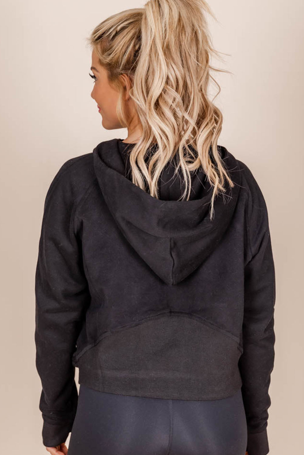 Half Zipper Kangaroo Pocket Plus Size Hoodie