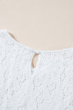 White Crochet Lace Short Sleeve Blouse