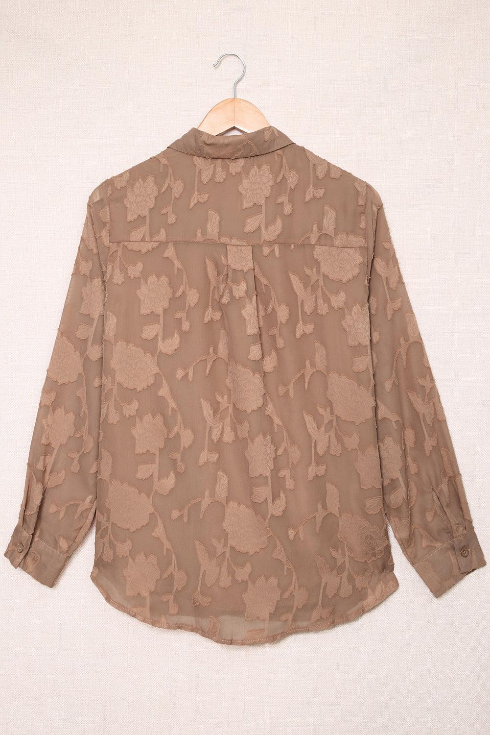 Collared Neck Floral Textured Shirt