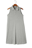 Button Collared Sleeveless Polo Dress