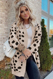 Animal Spotted Pattern Open Front Cardigan