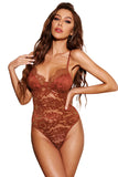 Floral Lace Spaghetti Straps Cut out Back Bodysuit