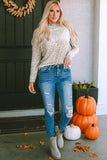 Frill High Neck Shiny Long Sleeve Top