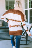 Tie Dye Striped Loose Knitted Long Sleeve Top with Slits