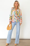 Tropical Fish Skin Crinkle Long Sleeve Shirt