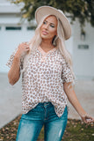 Buttons Neck Ruffled Sleeve Top