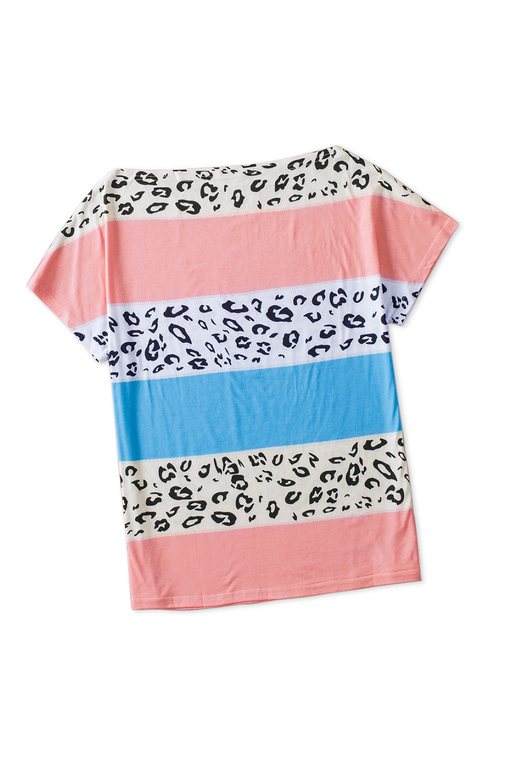 Leopard Color Block Short Sleeve Top