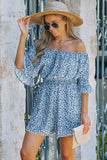 Off Shoulder Bell Sleeves Floral Romper