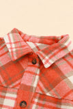 Sherpa Sleeve Plaid Print Shacket