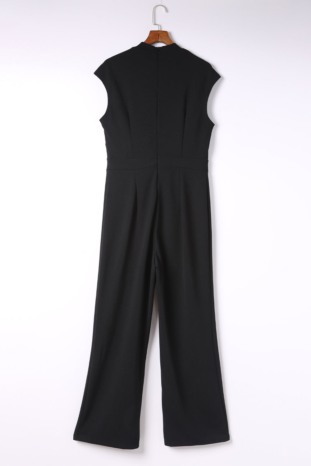 Cut Out Neckline Cap Sleeve High Waist Jumpsuit