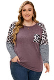 Plus Size Leopard Pocket Top