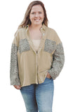 Plus Size Leopard Patchwork Shacket