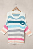 Striped Knit Top with Chest Pocket