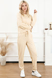 Ribbed Long Sleeve Drawstring Pants Set