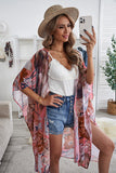 Boho Floral Print Beach Cover up Kimono