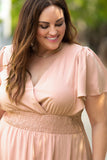 Wrap V Neck Plus Size Handkerchief Dress