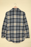 Oversize Rounded Hem Plaid Shacket with Slits