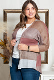 Plus Size Colorblock Knit Cardigan