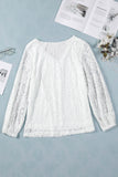 Loose Puff Sleeve Lace Blouse