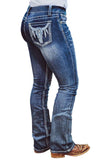 Embroidered Cow Straight Leg Jeans