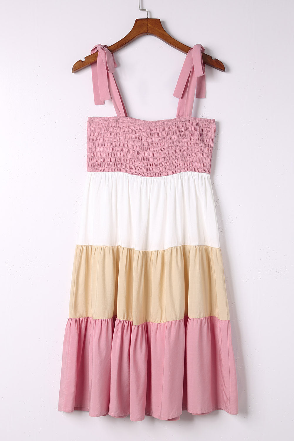 Multicolor Smocked Color Block Sleeveless Mini Dress