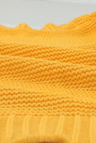 Cardigan jaune en grosse maille ouvert sur le devant