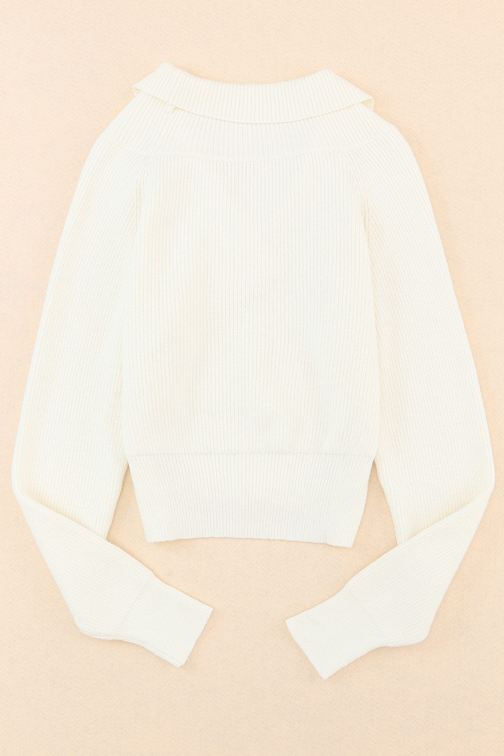 Ribbed Long Sleeve Surplice Crop Sweater