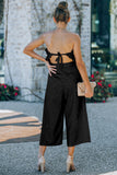 Ruffled Strapless Wide Leg Jumpsuit