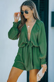 Tie Knot Puff Long Sleeve Romper