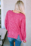 Rose Acid Wash - Coupe décontractée - Sweat-shirt avec coutures et fentes