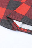 Christmas Plaid Striped Patchwork Drawstring Hoodie