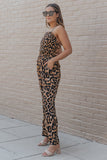 Print Halter Neck Backless Wide Leg Jumpsuit