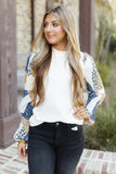 Leopard Color Block Ruffled Blouse