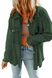 Exposed Seam Flap Pocket Plus Size Shacket