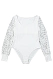 Lace Sleeves Square Neck Bodysuit